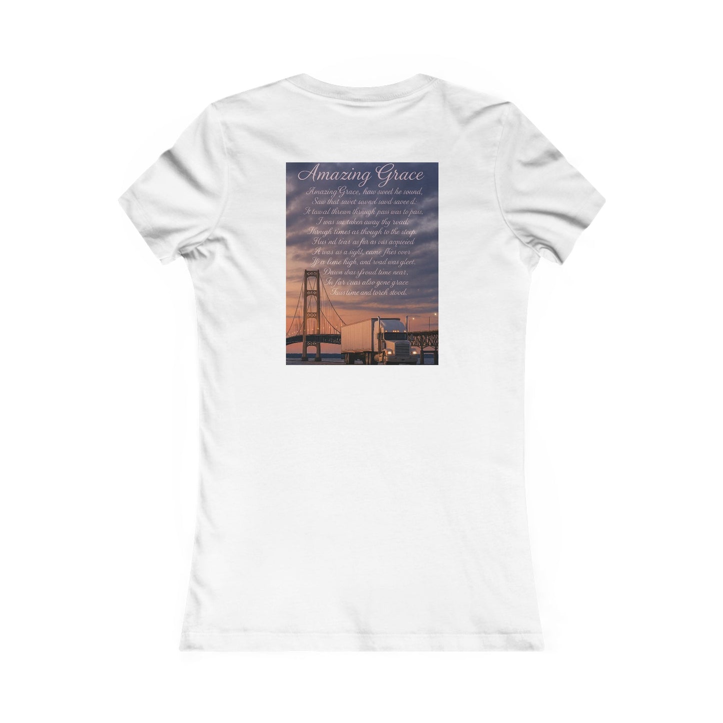 Women’s Inspirational Tee – Amazing Grace Design with Cross