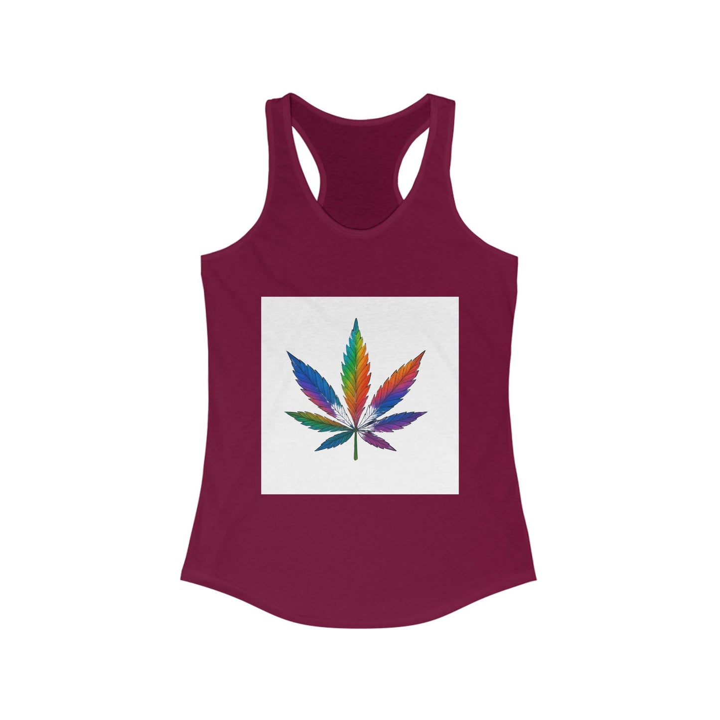 Colorful Cannabis Art Racerback Tank Top for Women