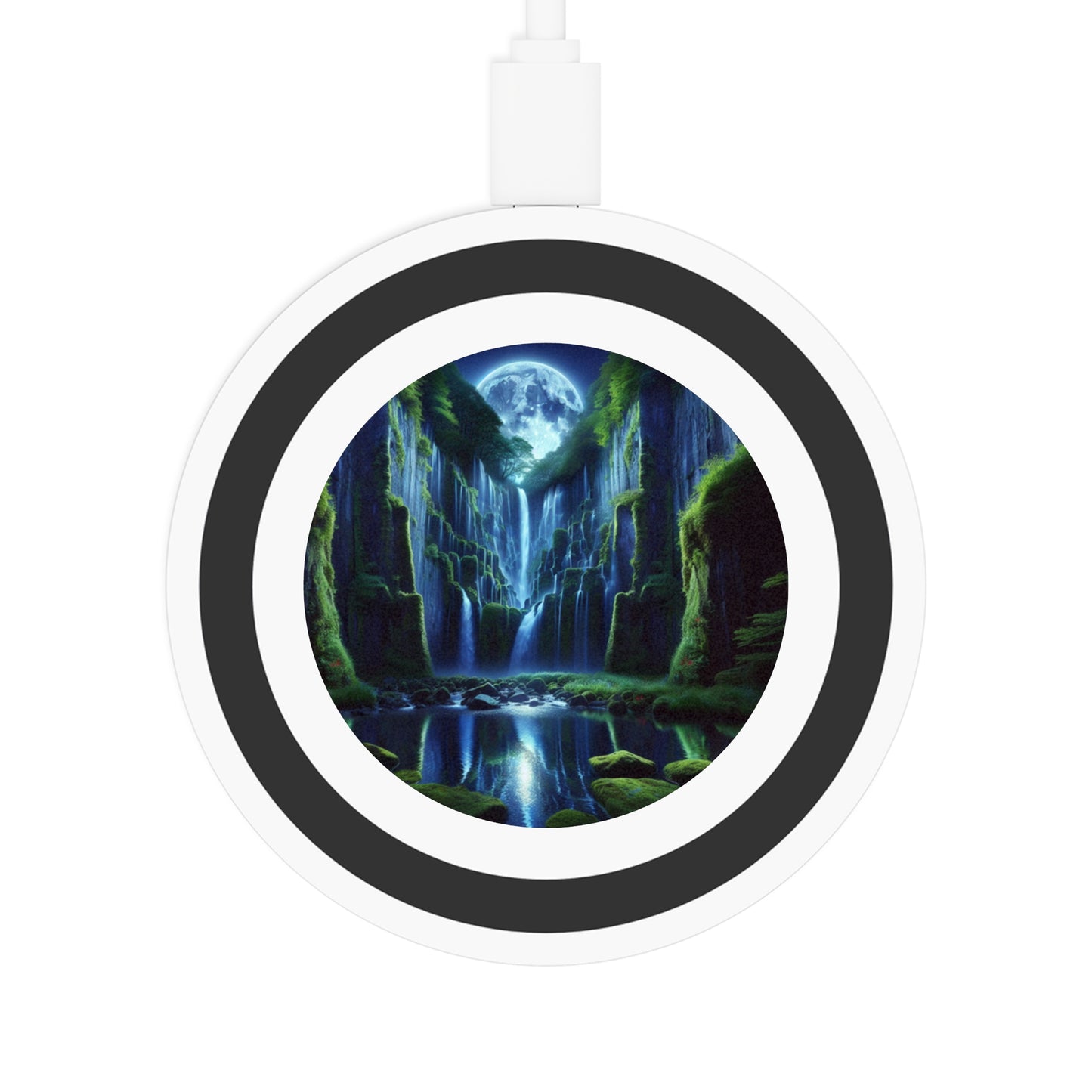 Majestic Waterfall Wireless Charging Pad - Nature-Inspired Design