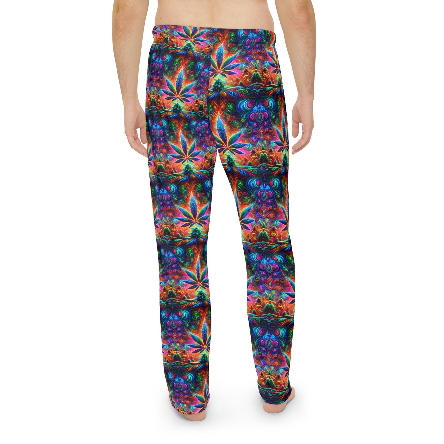 Vibrant Tie-Dye Leaf Pajama Pants for Men | Cozy Loungewear | Perfect for Relaxing & Celebrating