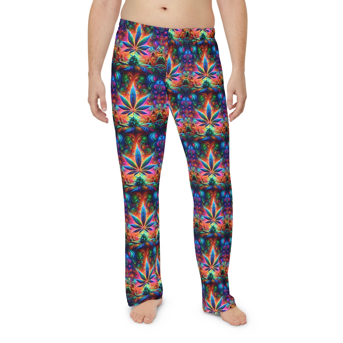 Vibrant Tie-Dye Leaf Pajama Pants for Men | Cozy Loungewear | Perfect for Relaxing & Celebrating