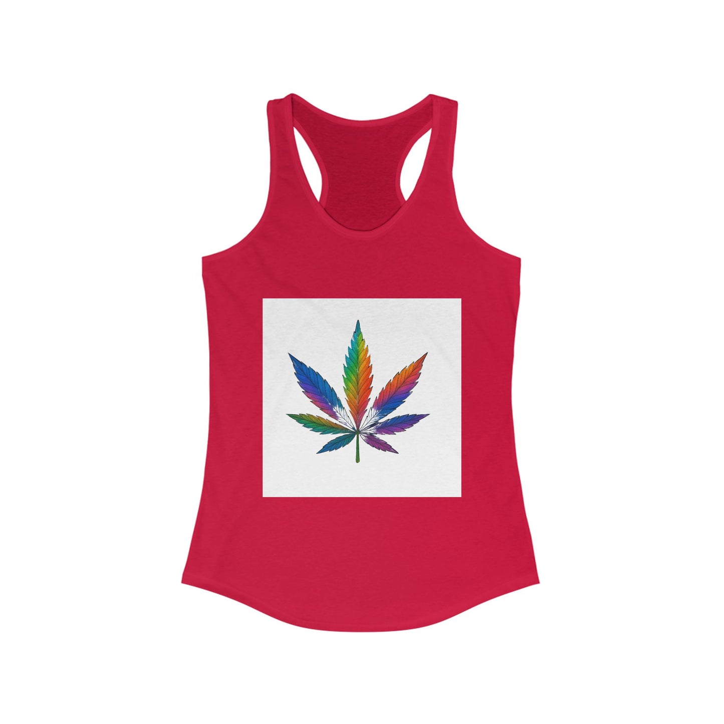 Colorful Cannabis Art Racerback Tank Top for Women