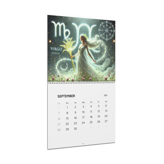 2025 Zodiac Wall Calendar - Astrology Artwork for Home Decor