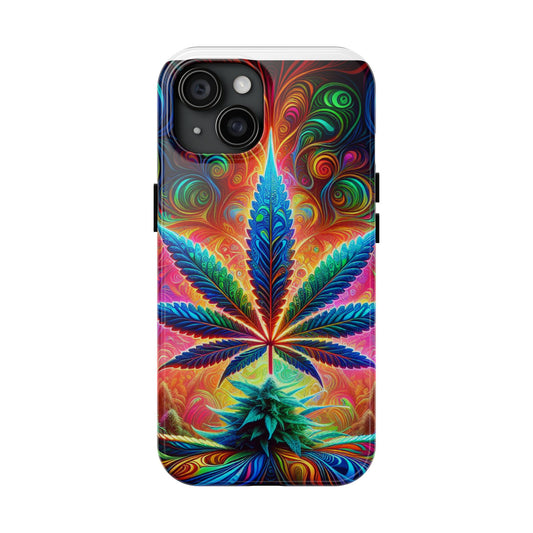 Colorful Cannabis Tough Phone Case - Protective and Vibrant Design