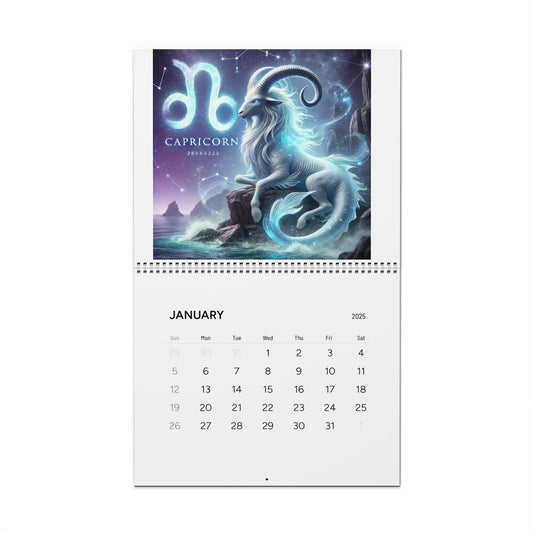 2025 Zodiac Wall Calendar - Astrology Artwork for Home Decor