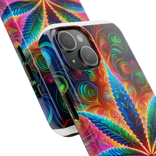 Colorful Cannabis Tough Phone Case - Protective and Vibrant Design