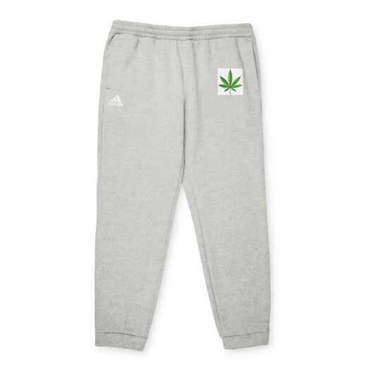 Adidas Unisex Fleece Joggers with Cannabis Leaf Design - Comfortable Activewear for Relaxation and Lifestyle
