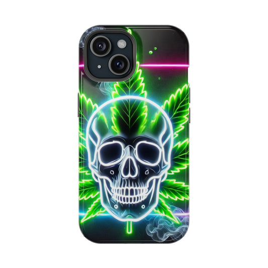 Neon Skull & Leaf Magnetic Tough Case - Bold Style for Trendsetters