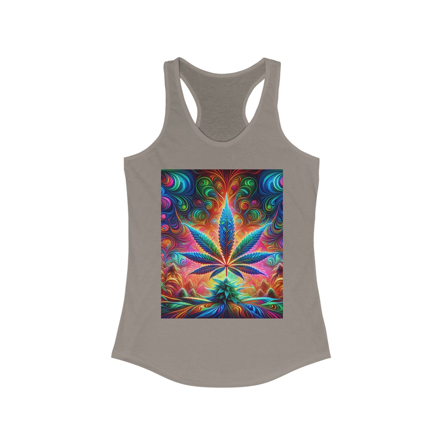 Colorful Cannabis Art Racerback Tank Top for Women
