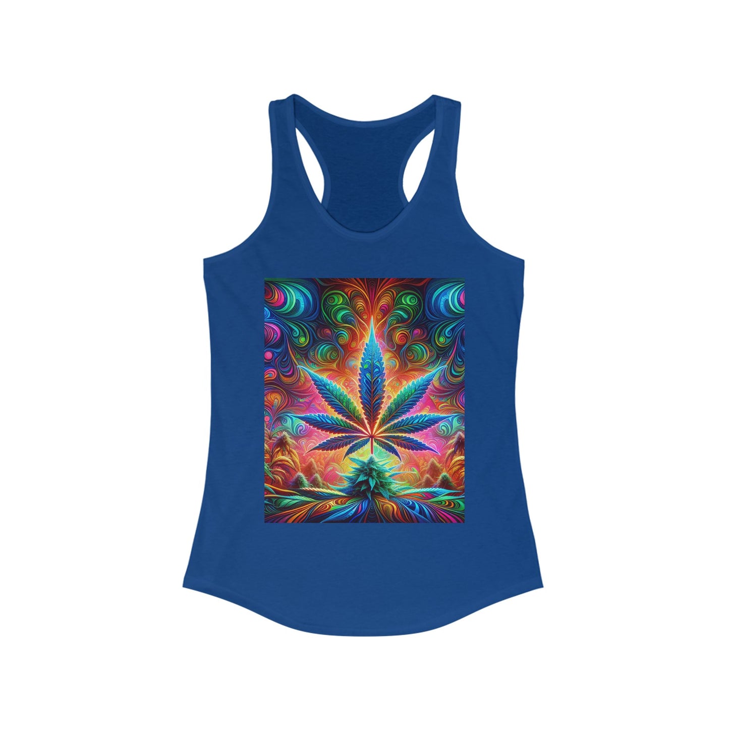 Colorful Cannabis Art Racerback Tank Top for Women